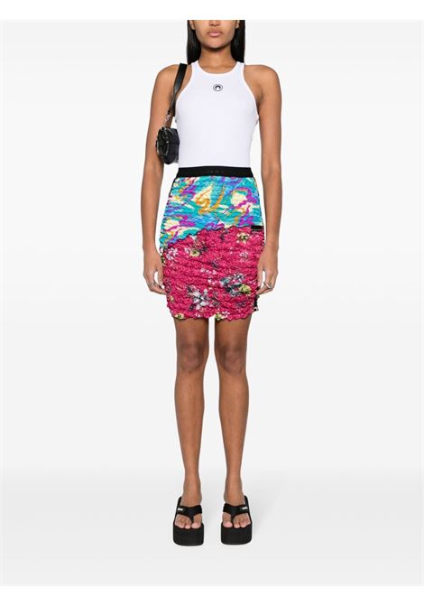 tank top moon logo ribbed donna bianco MARINE SERRE | WTT014ACJER0011WH10